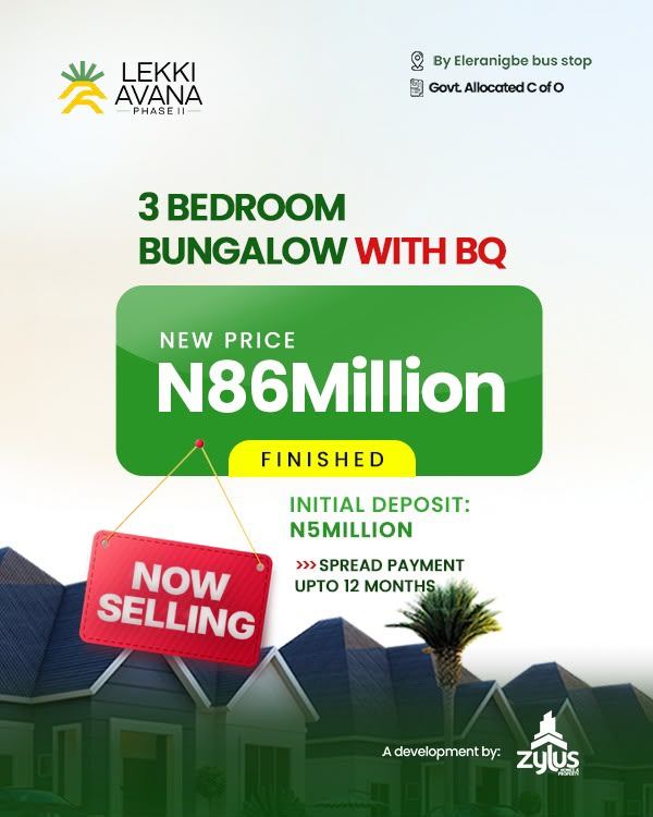 3 BEDROOM BUNGALOW WITH BQ - N86 MILLION
